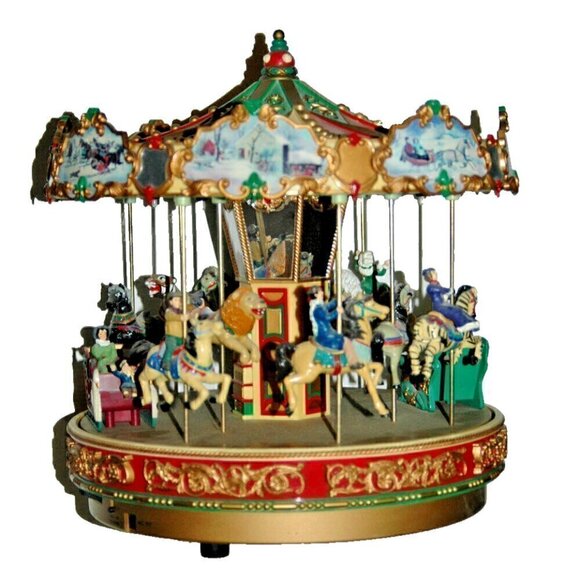 Mr. Christmas Holiday Merry Go Round Musical Animated Carousel - Picture 1 of 11